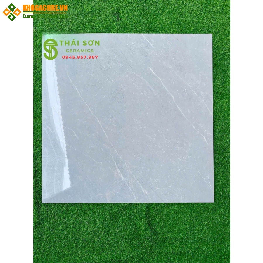 Gạch Vicenza 80x80 bóng kiếng xám vân giá rẻ Nhà Bè