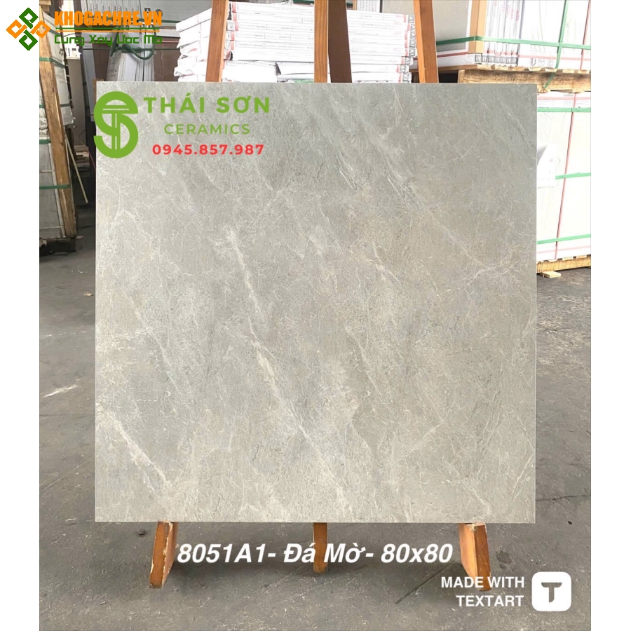 Gạch lát nền á mỹ 80x80 đá mờ màu xám vân 