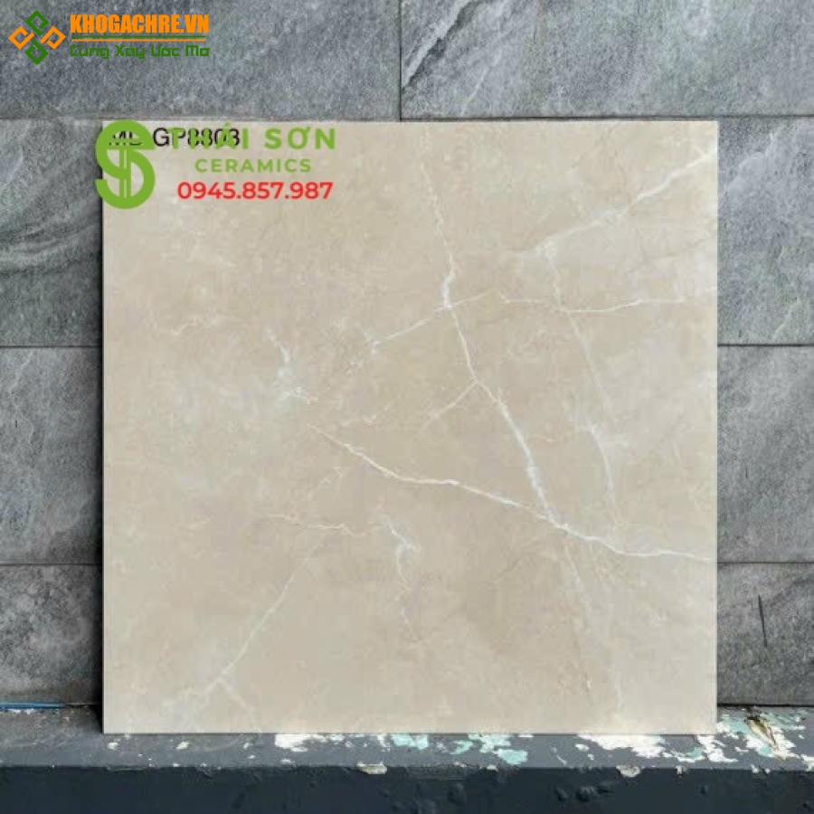 Gạch lát nền vân đá vàng 80x80 viglacera mờ