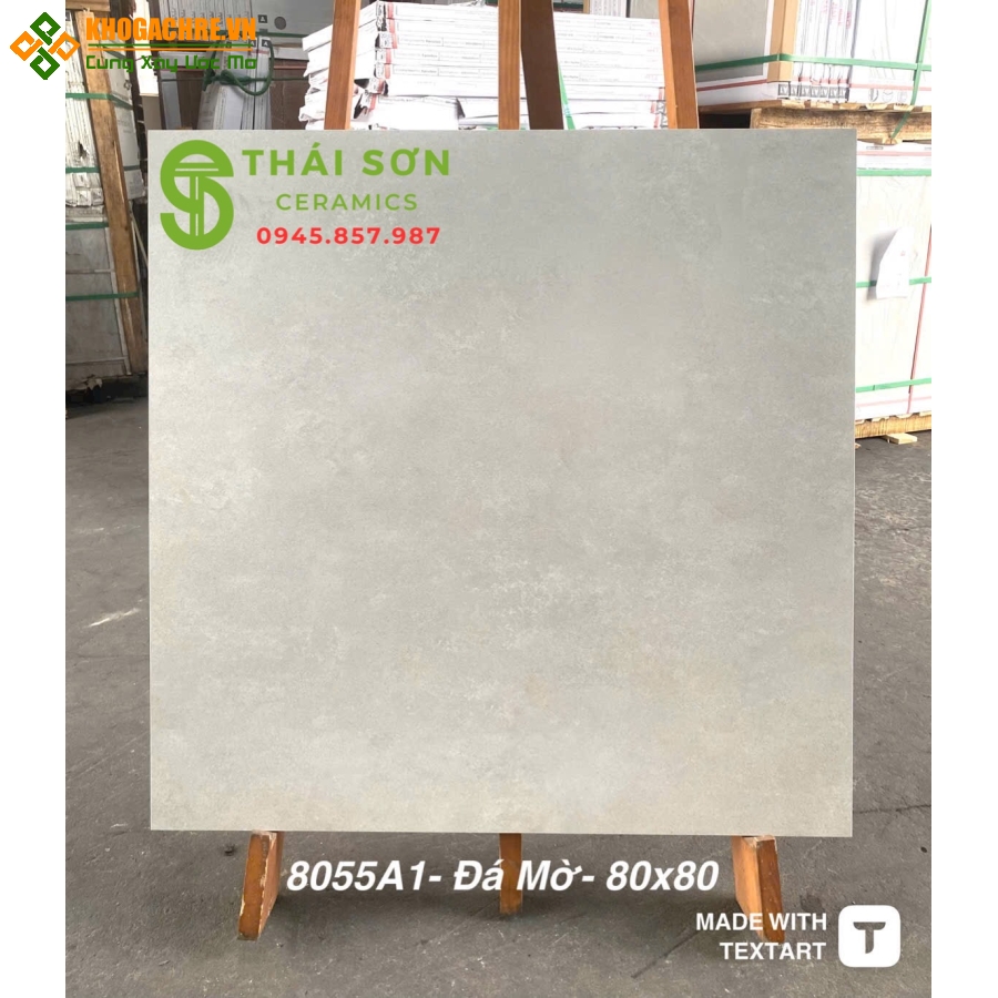 Gạch lát nền á mỹ 80x80 đá mờ màu xi măng nhạt