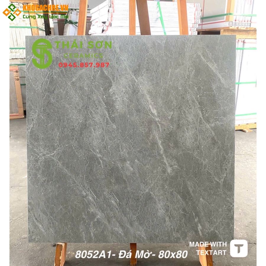 Gạch á mỹ lát nền 80x80 đá mờ vân đá xám