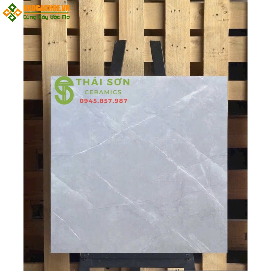 Gạch lát nền hà thanh 80x80 bóng kiếng màu xám ghi
