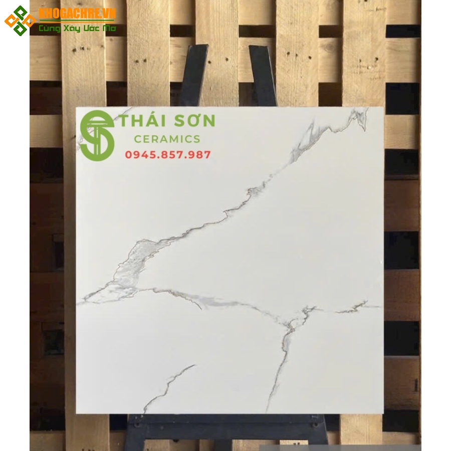 Gạch lát nền hà thanh 80x80 bóng kiếng màu trắng vân