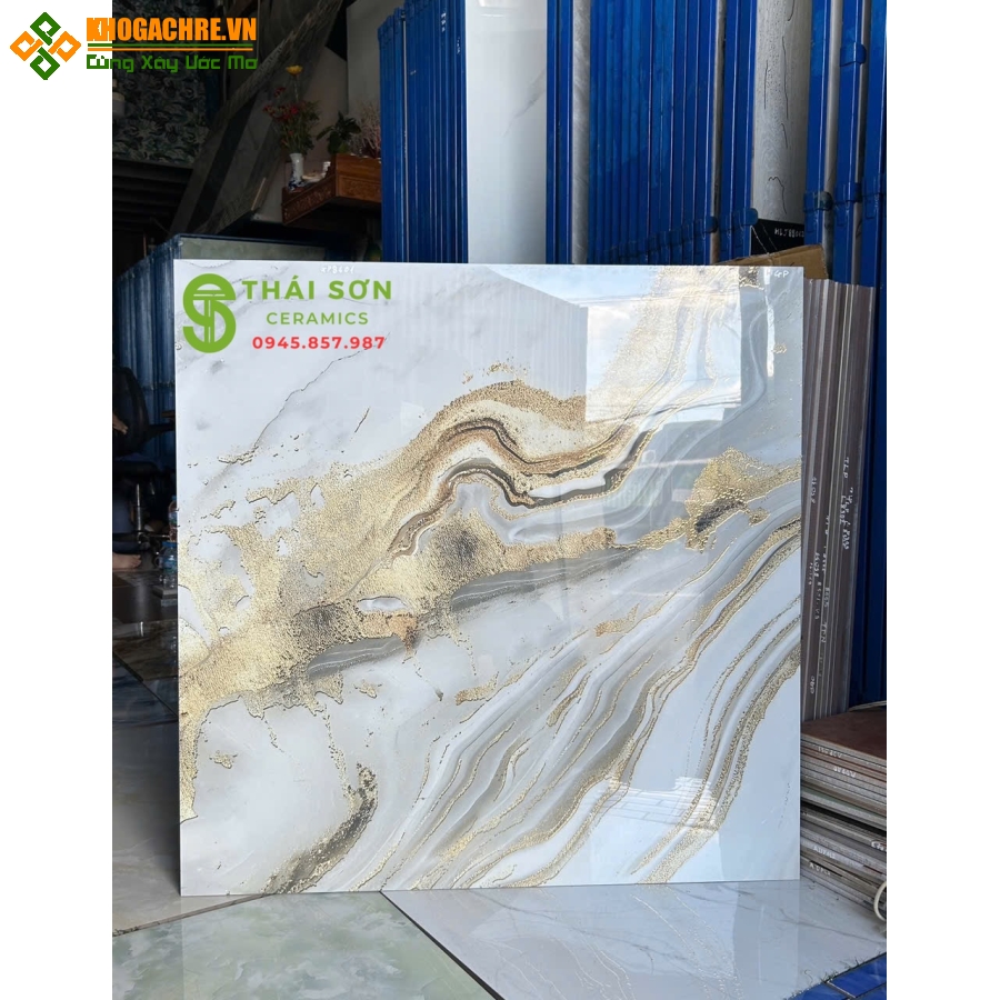 Gạch trung quốc 80x80 nhũ vàng giả đá onyx marble