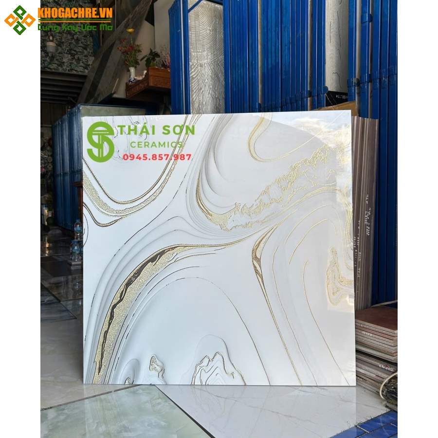 Gạch trung quốc 80x80 lát nền nhũ vàng siêu bóng 