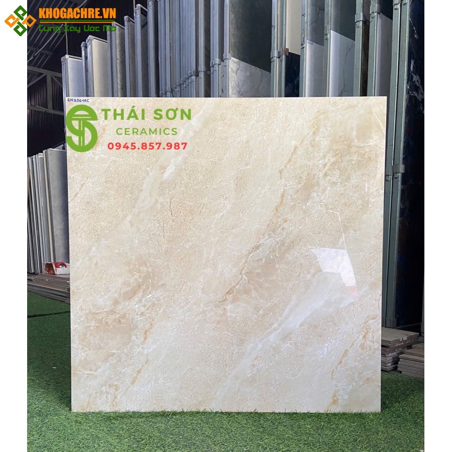 Gạch lát nền 80x80 catalan bóng kiếng vàng vân đá