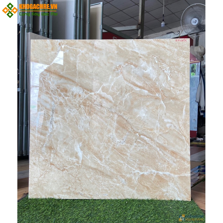 Gạch bóng kính vân đá vàng 80×80 mới