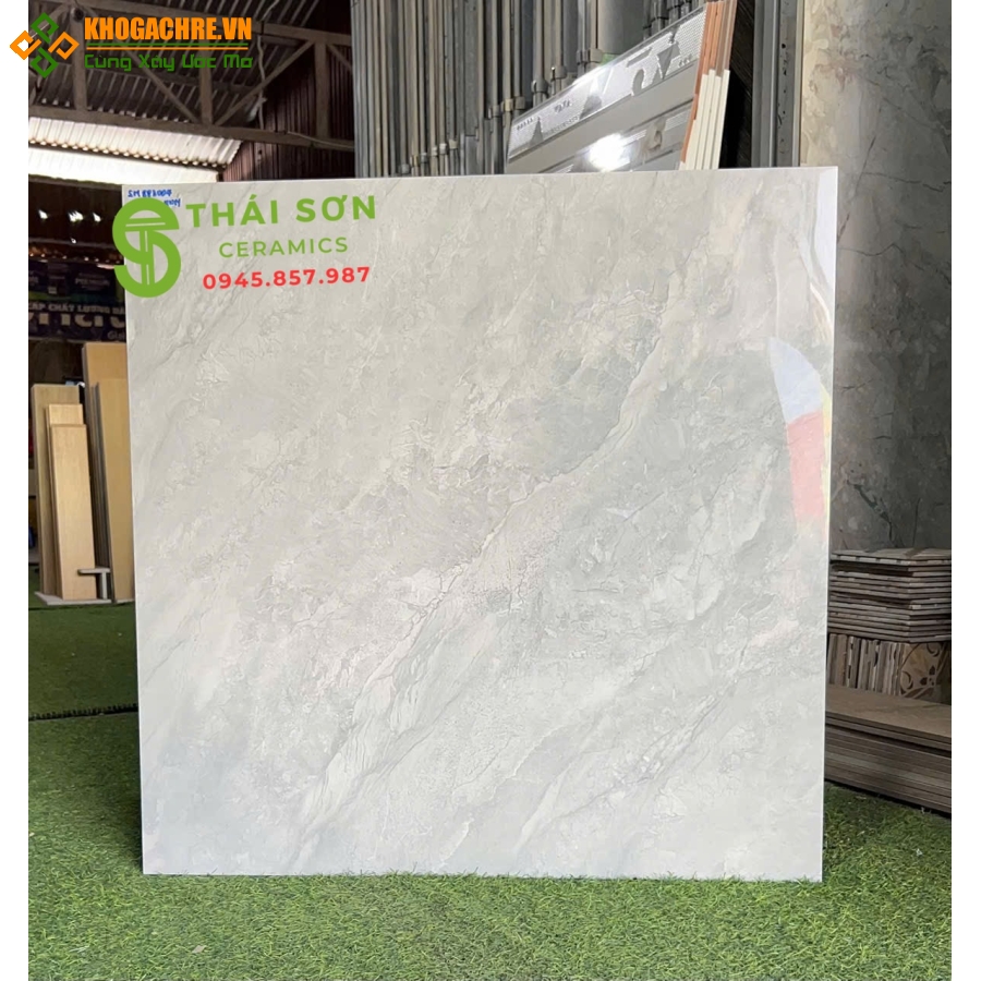 Gạch 80x80 takao bóng kính lát nền màu xám vân đá 