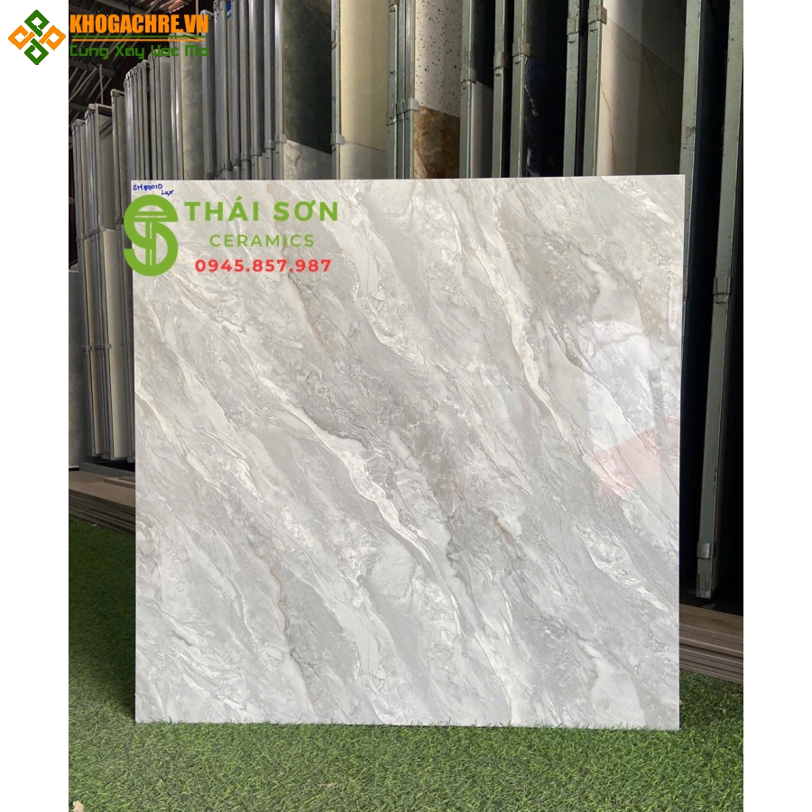 Gạch lát nền vicenza 80x80 bóng kiếng xám vân mây