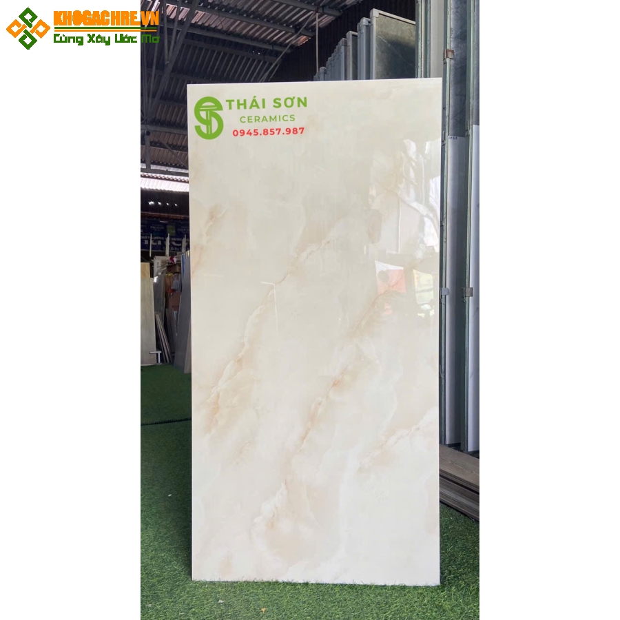 Gạch lát nền ấn độ 60x120 bóng kiếng vân đá vàng