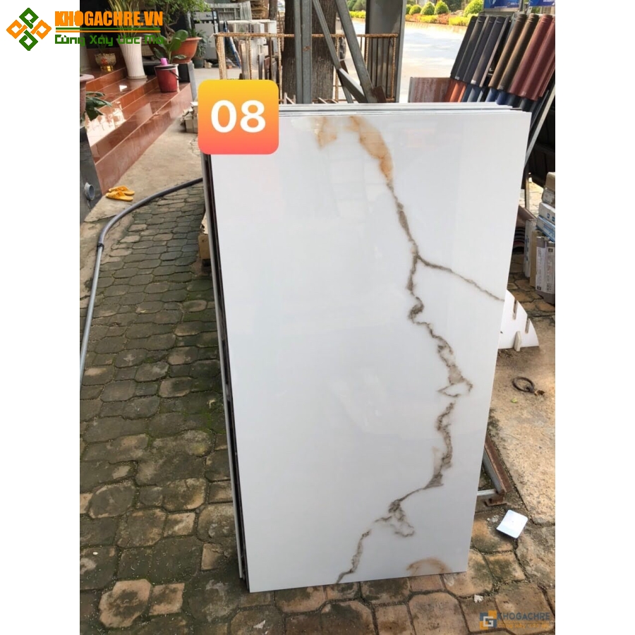Gạch bóng kiếng 60×120 vân trắng đá