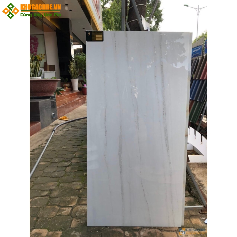 Gạch ấn độ 60×120 trắng sọc siêu bóng