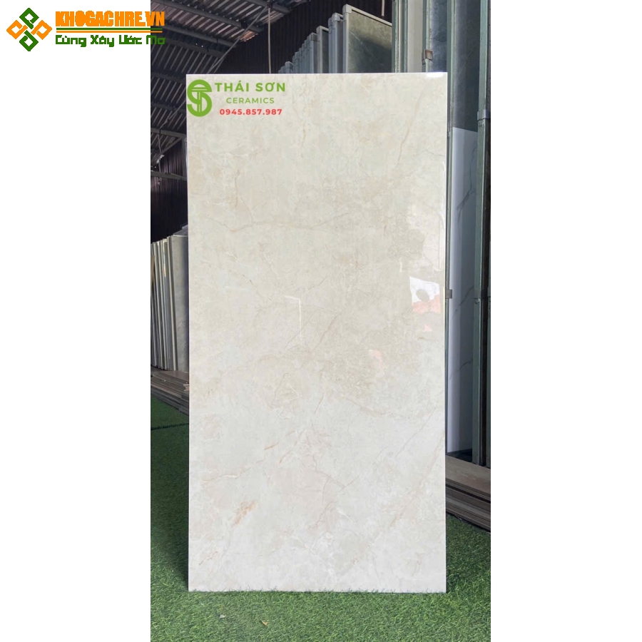 Gạch ấn độ 60x120 lát nền bóng kiếng màu vàng kem