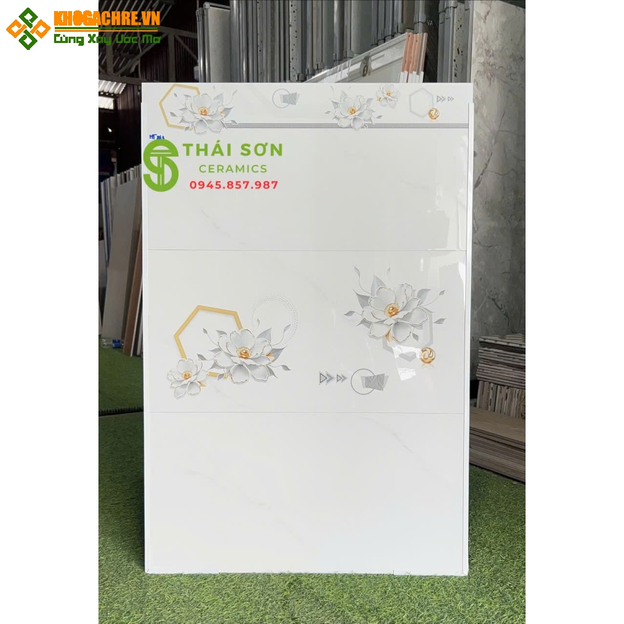 Gạch hà thanh bóng kính 30x60 ốp tường trắng vân 