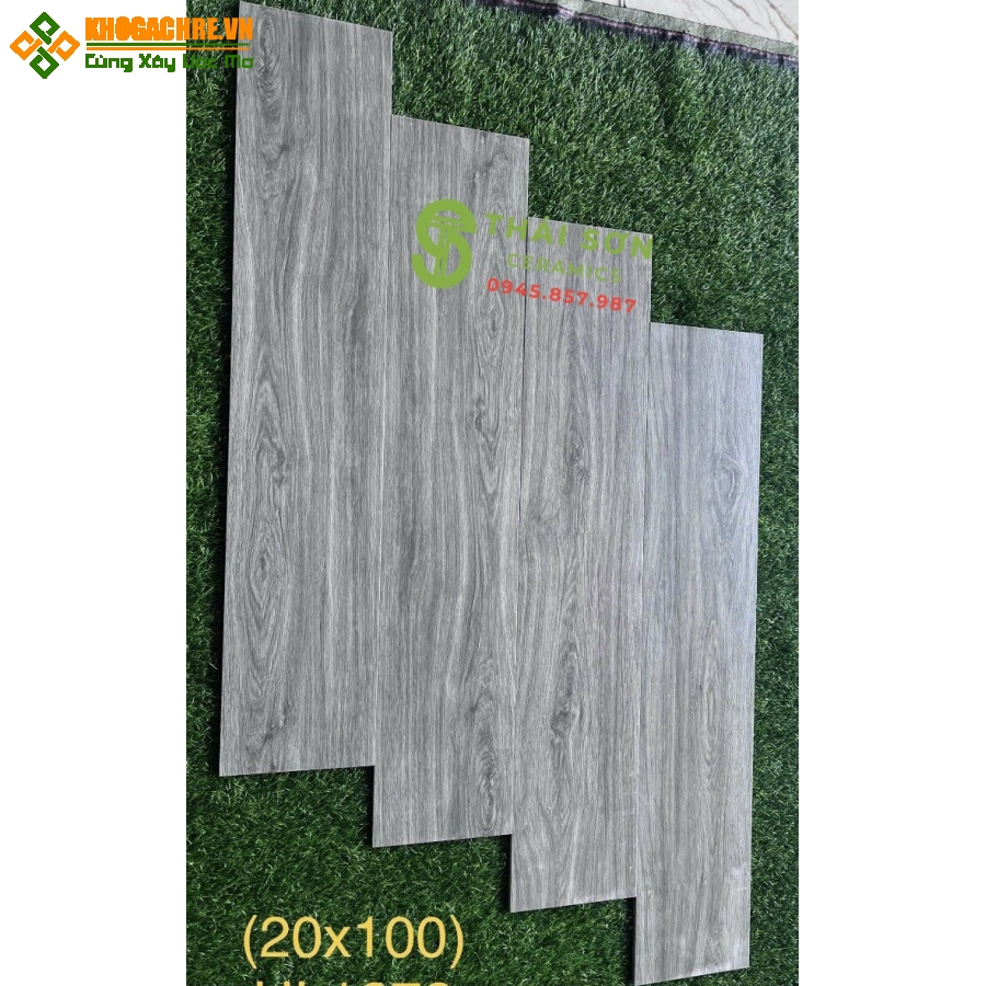 Gạch trung quốc 20x100 màu xám vân giả gỗ