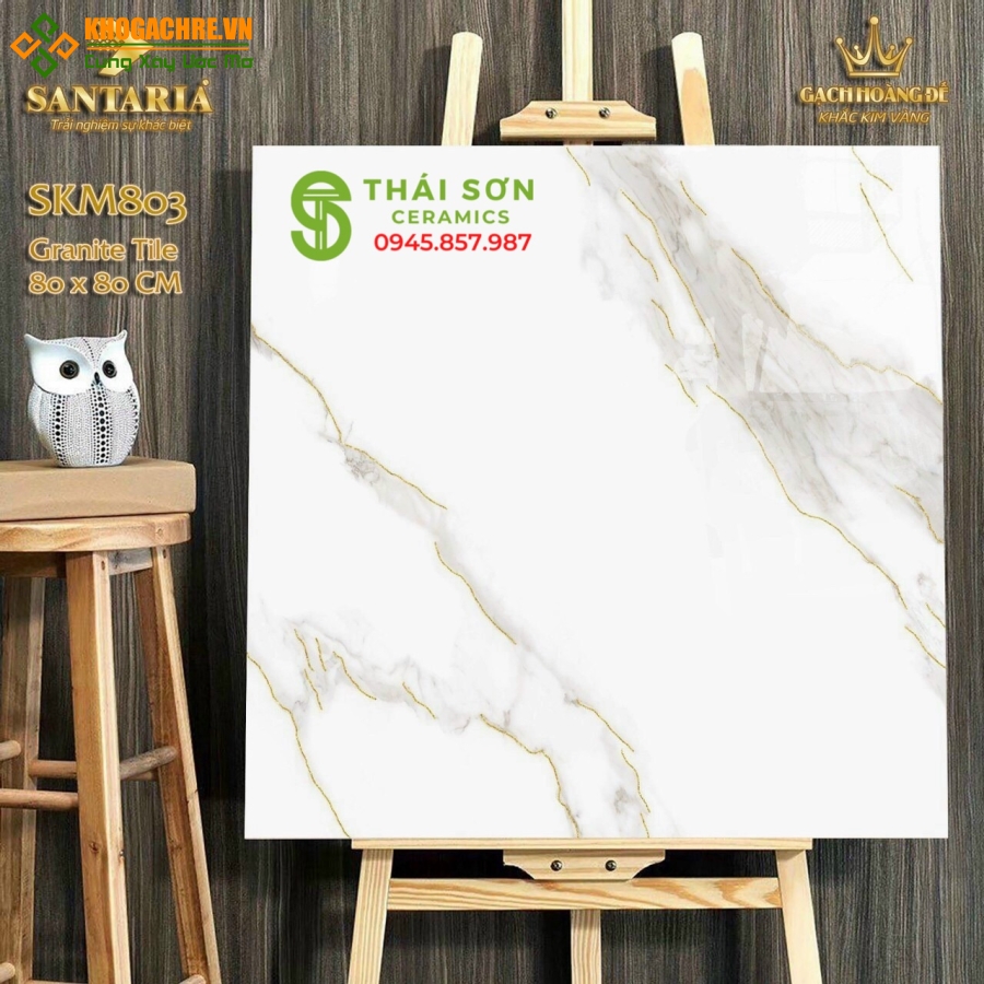 Gạch khắc kim cao cấp 80x80 bóng kiếng tại Thủ Đức
