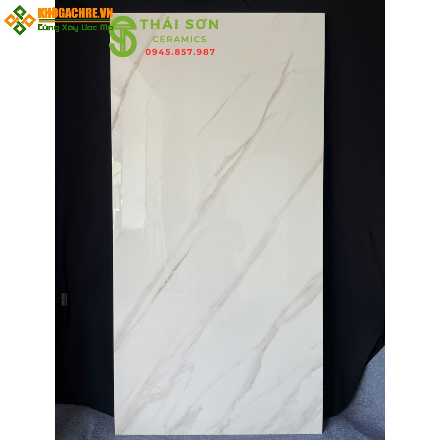 Gạch 80x160 bóng kiếng ấn độ màu trắng kem vân khói