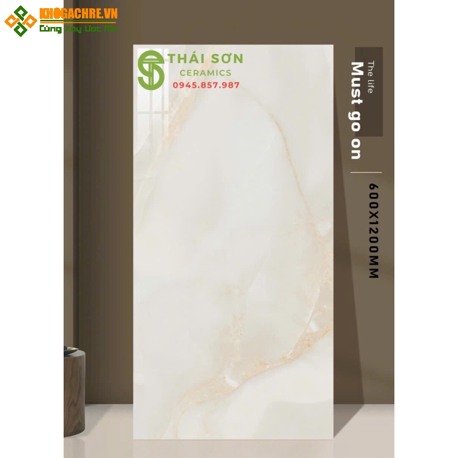 Gạch lát nền ấn độ 60x120 màu kem vàng cao cấp