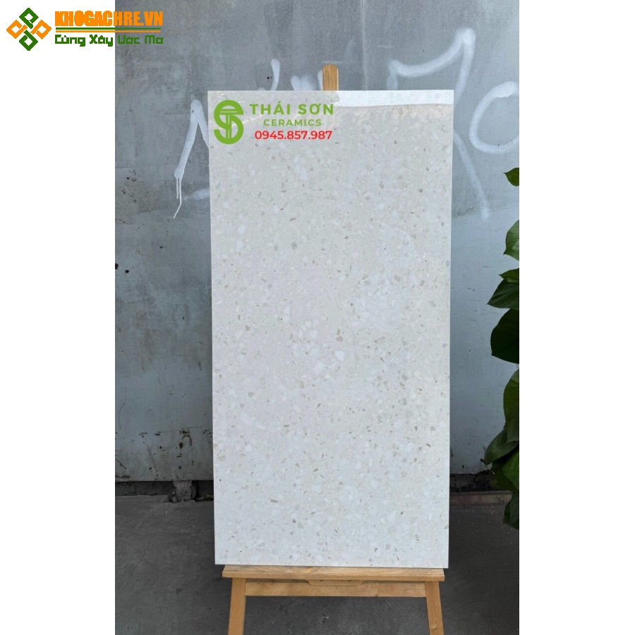 Gạch lát nền bóng kiếng 60x120 vân terrazzo giả đá