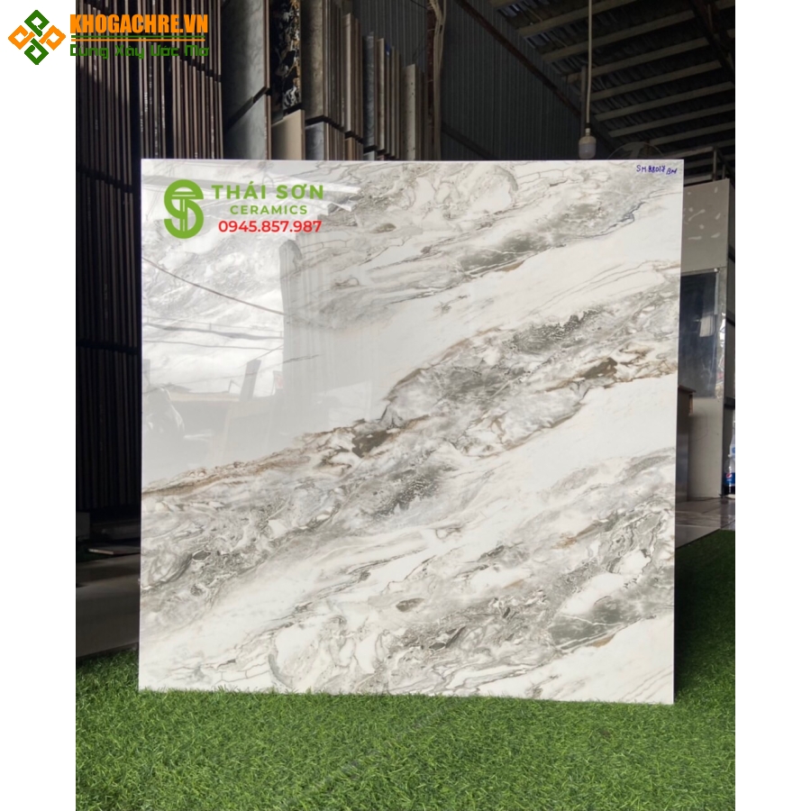 Gạch bóng kiếng vân đá xám 80x80 trung nguyên tại Cần Giờ