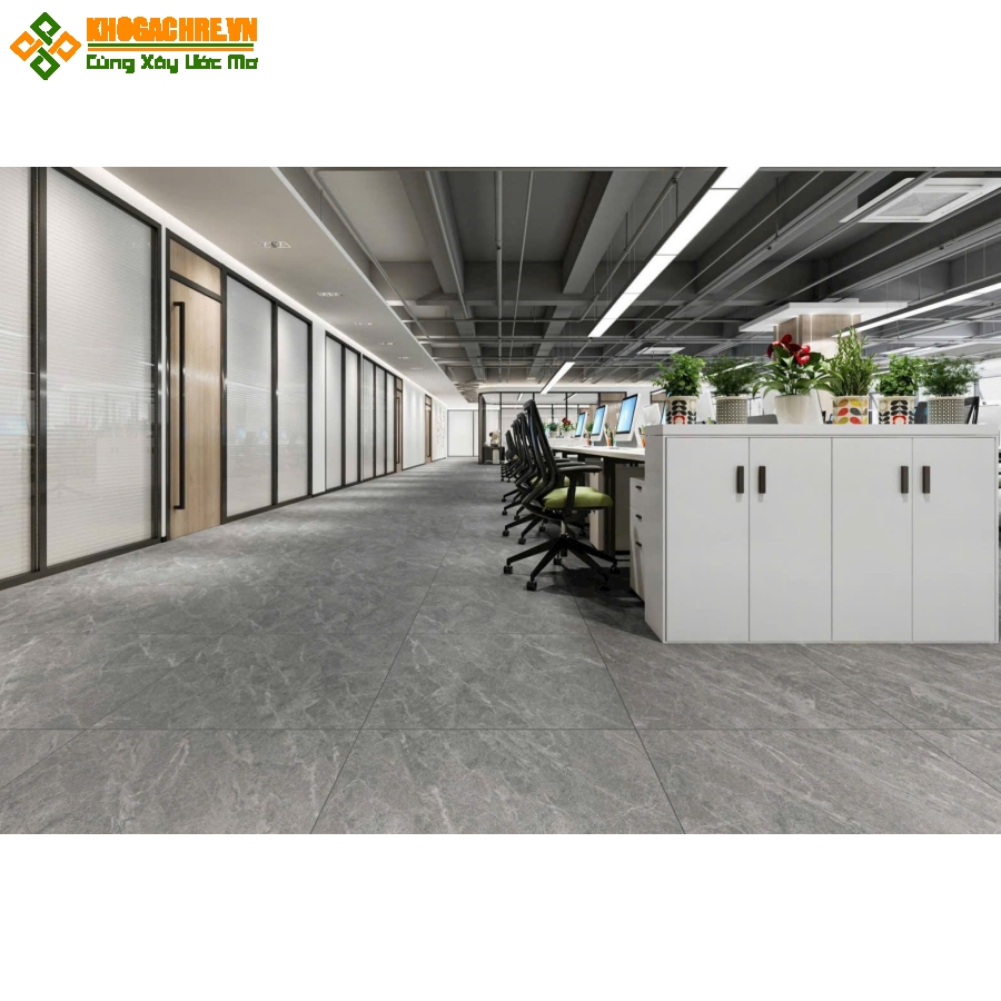 Gạch á mỹ lát nền 80x80 đá mờ vân đá xám