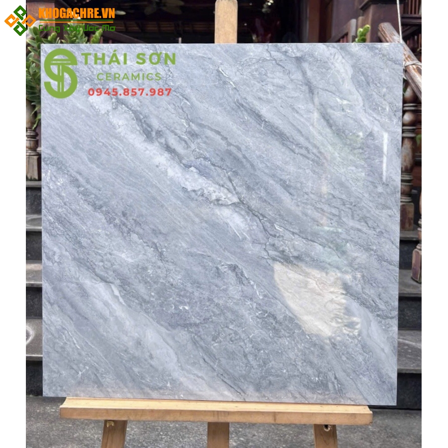 Gạch lát nền vicenza 80x80 bóng kiếng vân xám xanh