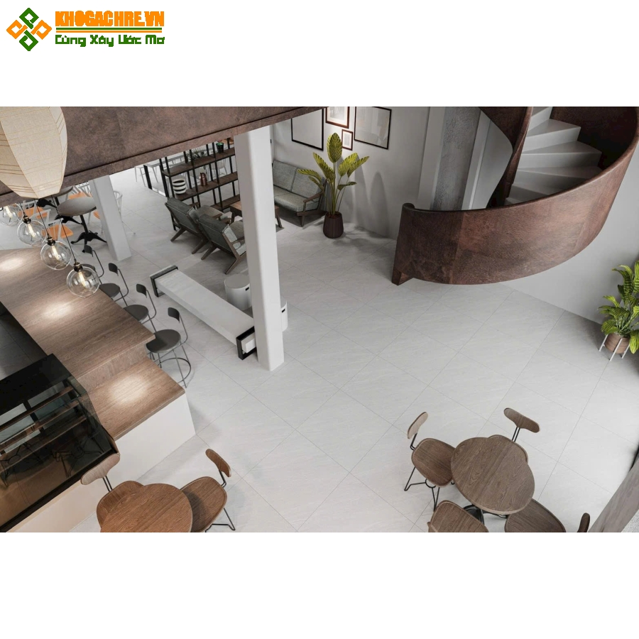 Gạch á mỹ 80x80 đá mờ lát nền phòng khách đẹp