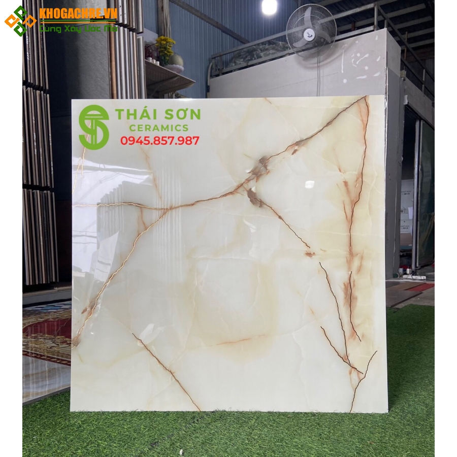 Gạch lát nền trung quốc ánh kim vàng 80x80 cao cấp
