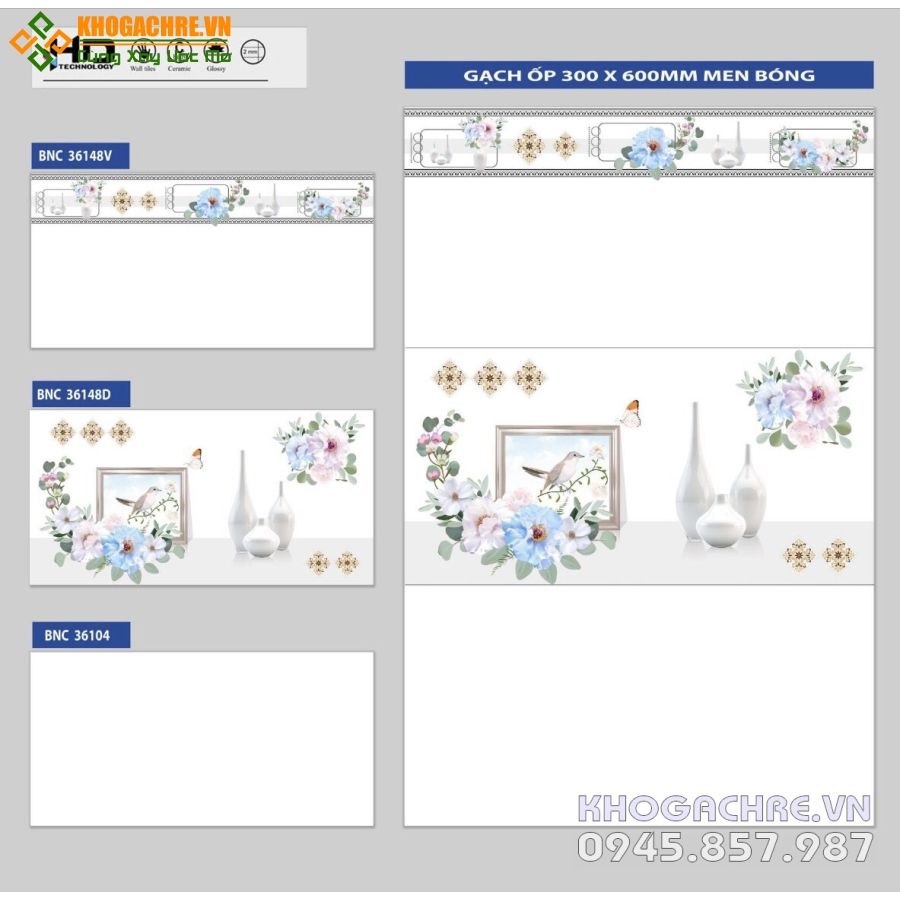 Gạch ốp tường men bóng 30×60 tại an giang