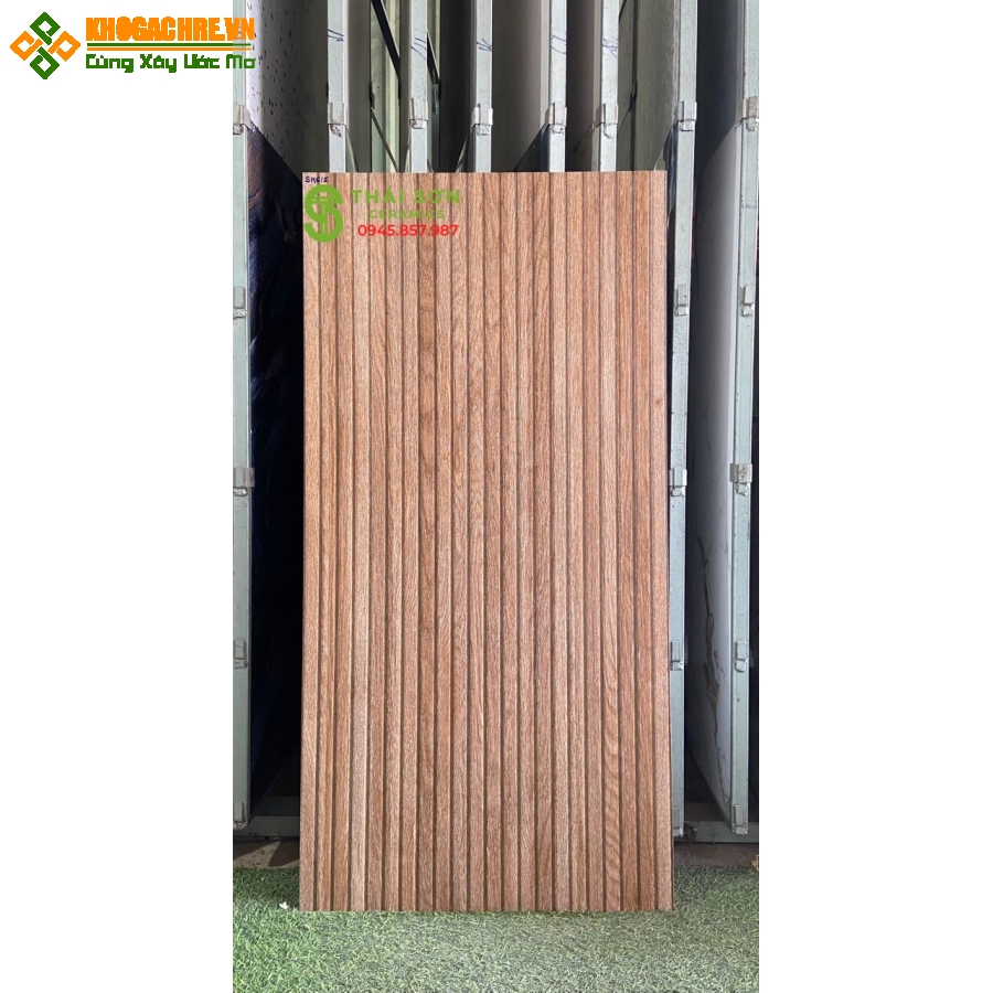 Gạch họa tiết thanh lam vân gỗ đỏ 60x120 trang trí