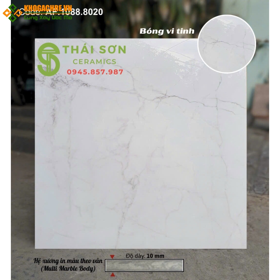 Gạch lát nền 80x80 apodio bóng vi tinh đồng chất 8020
