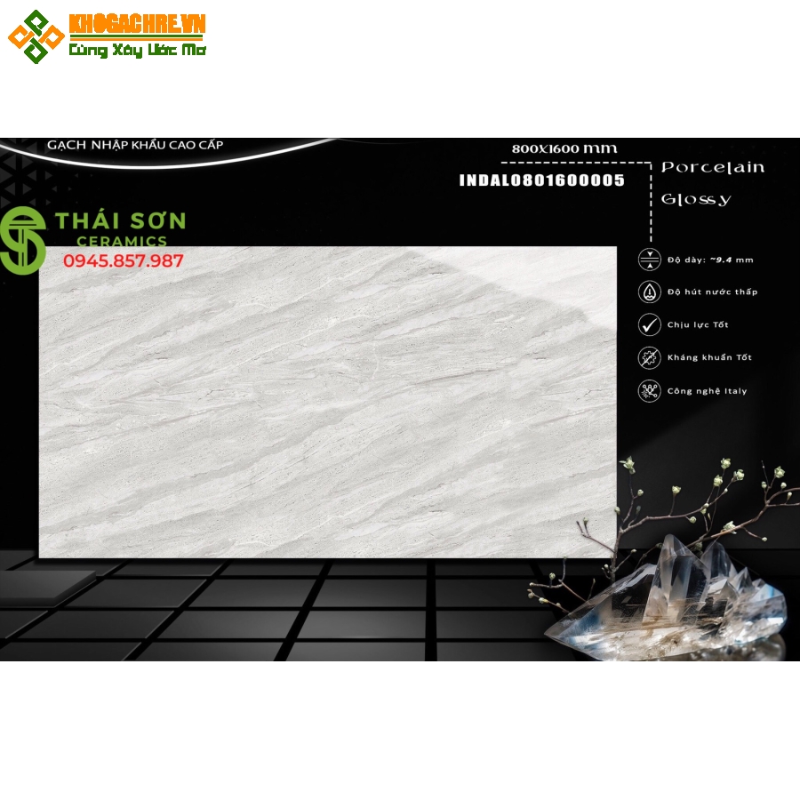 Gạch ốp lát vân xám bóng ấn độ 80x160 giá rẻ bạc liêu