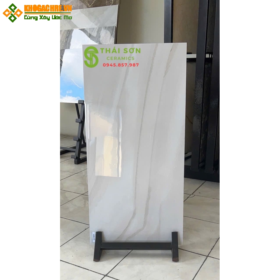 Gạch 40x80 trung quốc ốp tường bóng kiếng trắng vân đá onyx