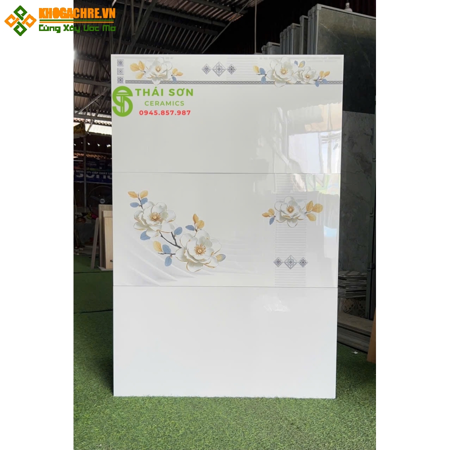 Gạch takao trắng trơn ốp tường 40x80 bóng kiếng