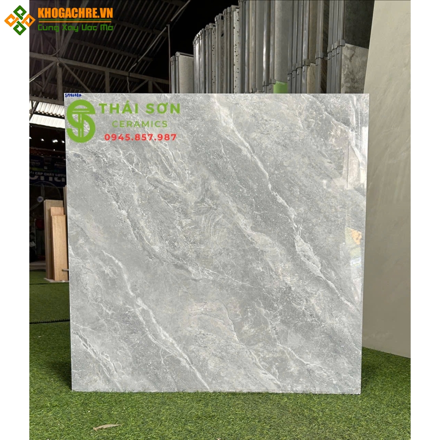 Gạch takao 80x80 bóng kiếng lát nền xám đậm 
