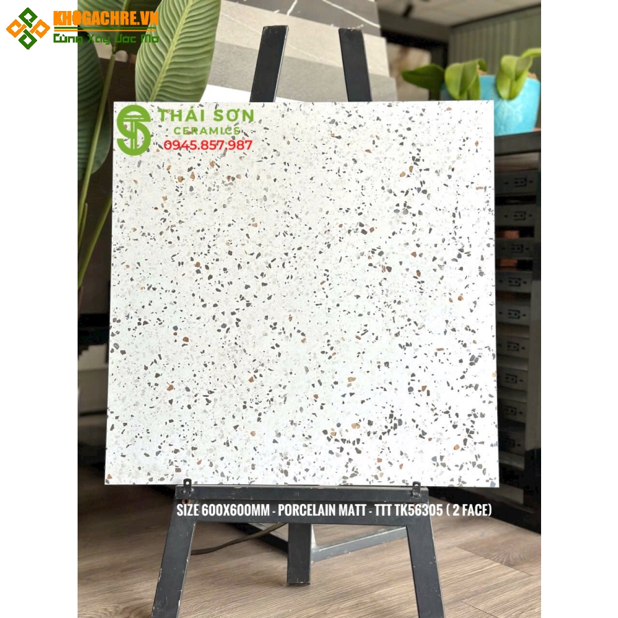 Gạch lót sàn terrazzo 60x60 đá mờ giá rẻ