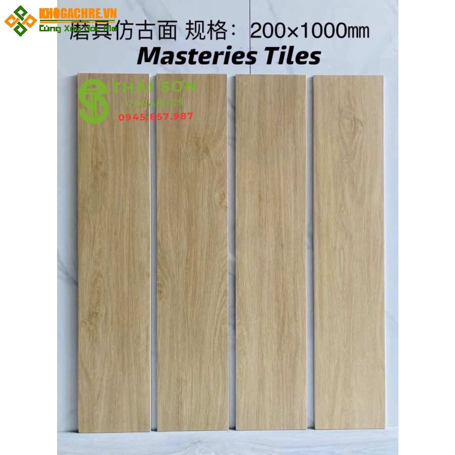 Gạch trung quốc 20x100 matt mờ vân gỗ 