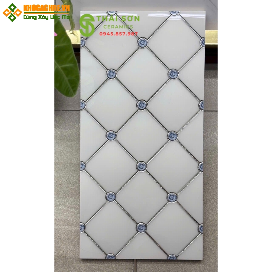 Gạch trung quốc 30x60 màu trắng khắc nhũ bạc