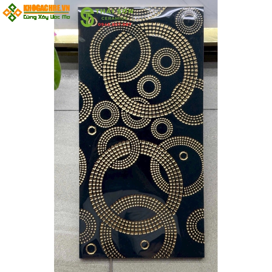 Gạch trung quốc 30x60 màu đen ánh kim vàng đẹp