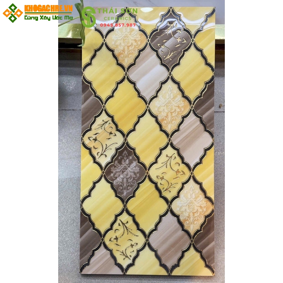 Gạch trung quốc 30x60 khắc kim vàng cao cấp