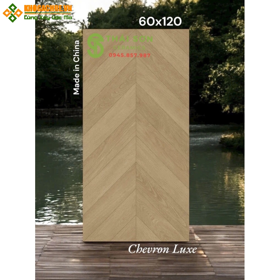 Gạch lát nền 60x120 trung quốc vân gỗ ghép xương cá 