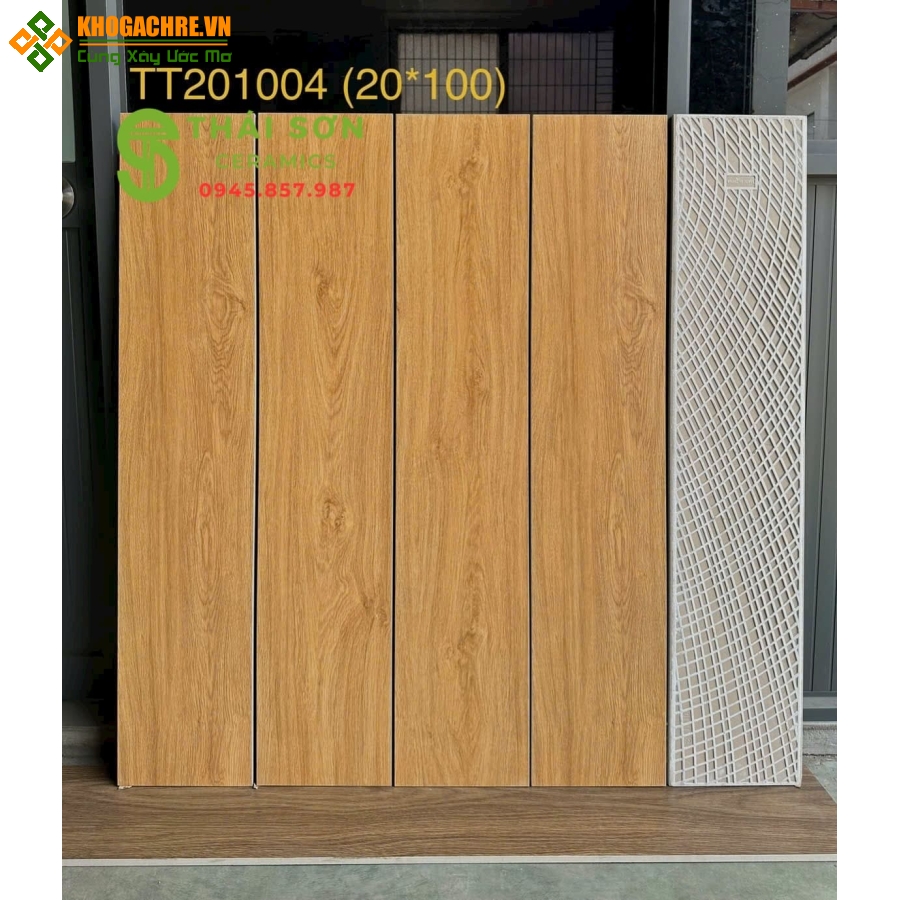 Gạch 20x100 giả gỗ nhập khẩu ốp lát màu vàng gỗ sồi tự nhiên