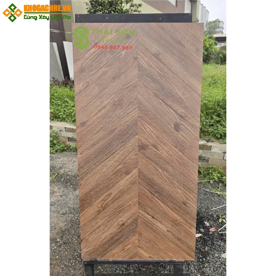 Gạch lát nền vân gỗ xương cá 60x120 ấn độ