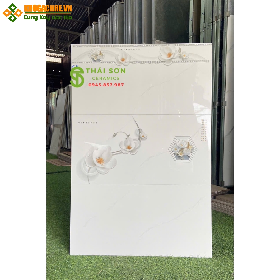 Gạch vitto 30x60 bóng kiếng màu trắng vân ốp tường