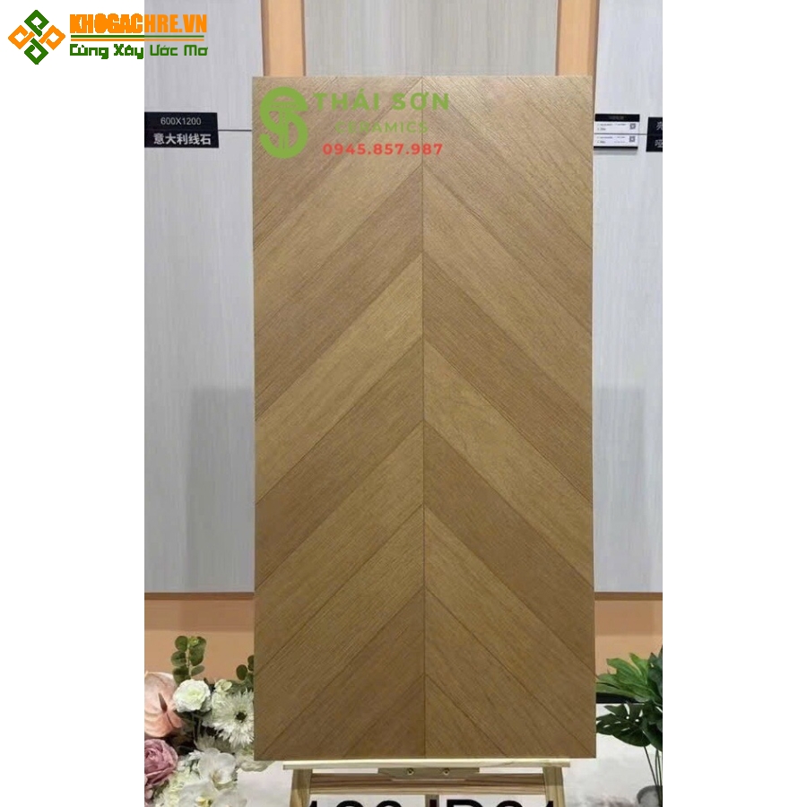 Gạch giả gỗ xương cá 60x120 trung quốc