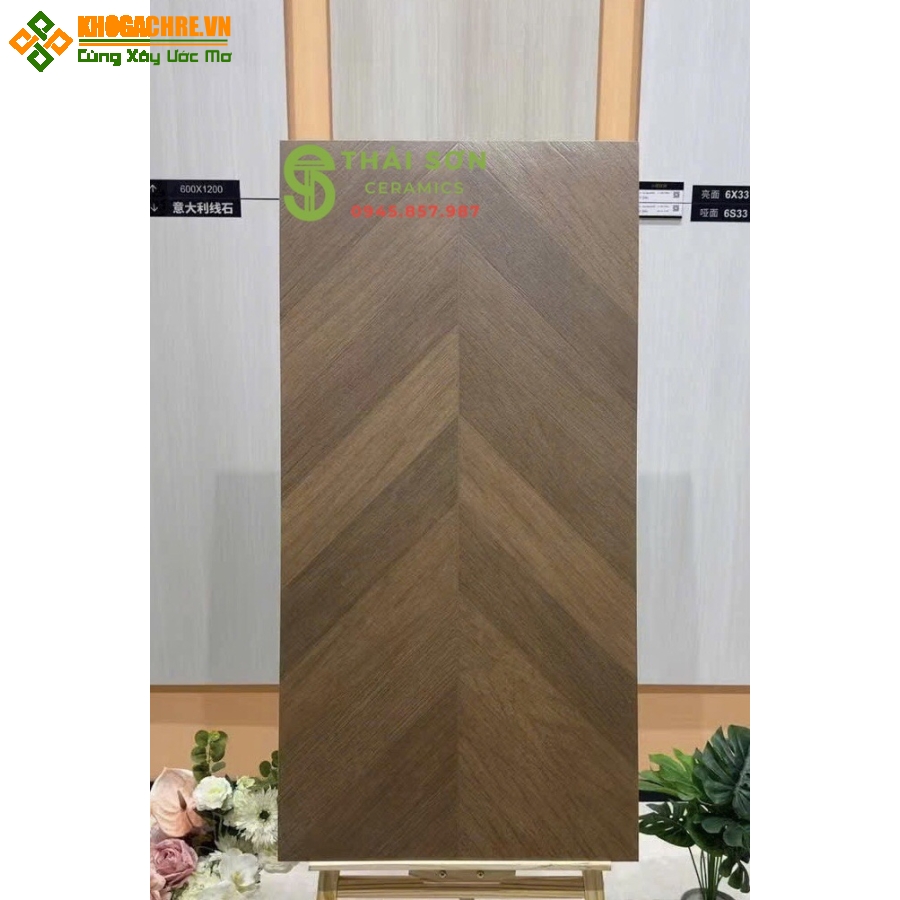 Gạch xương cá 60x120 trung quốc vân giả gỗ