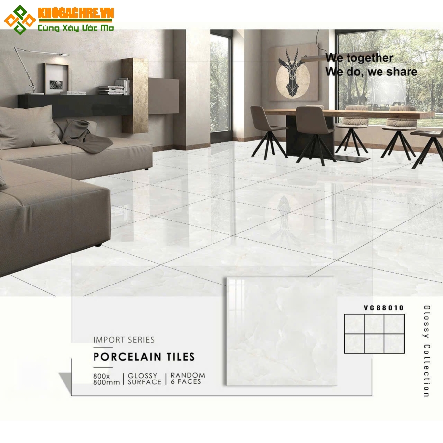 Gạch ấn độ 80x80 lát nền bóng kiếng màu xám vân đá đẹp