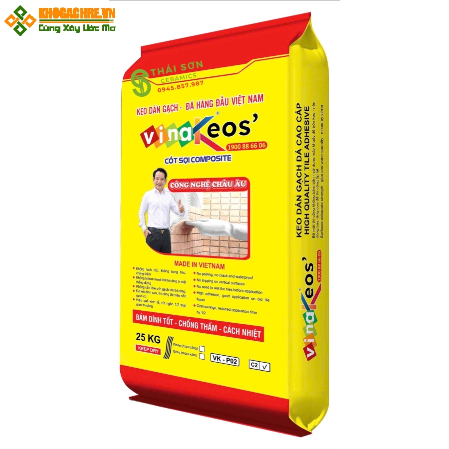 Keo dán gạch vinakeos khổ lớn sản phẩm chất lượng cao 