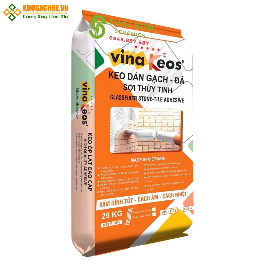 Keo dán gạch vinakeos chính hãng lát nền ốp tường cao cấp