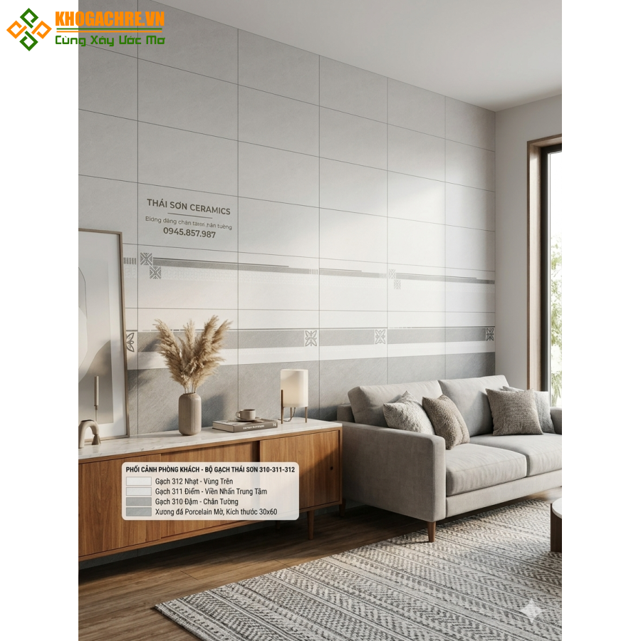 Gạch ốp tường matt mờ 30x60 màu xám bộ đậm nhạt